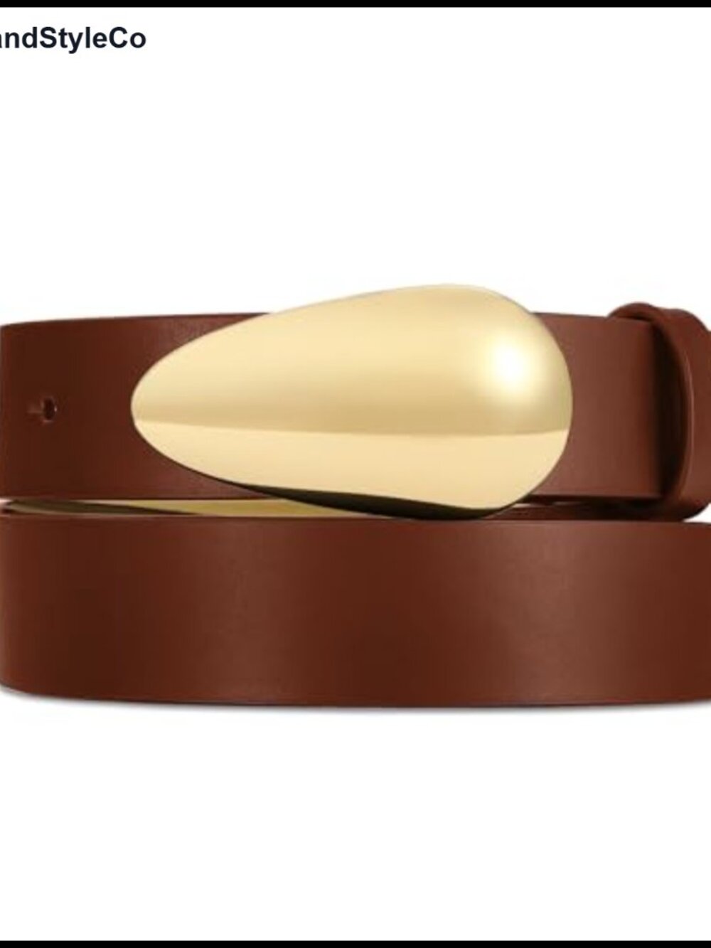 Women Faux Leather Belt Gold Buckle Versatile Waist Belt for Jeans & Dresses
